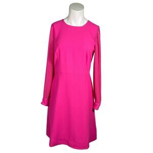 J.Crew Dress Women's 4 Pleated Sleeve A Line Pink